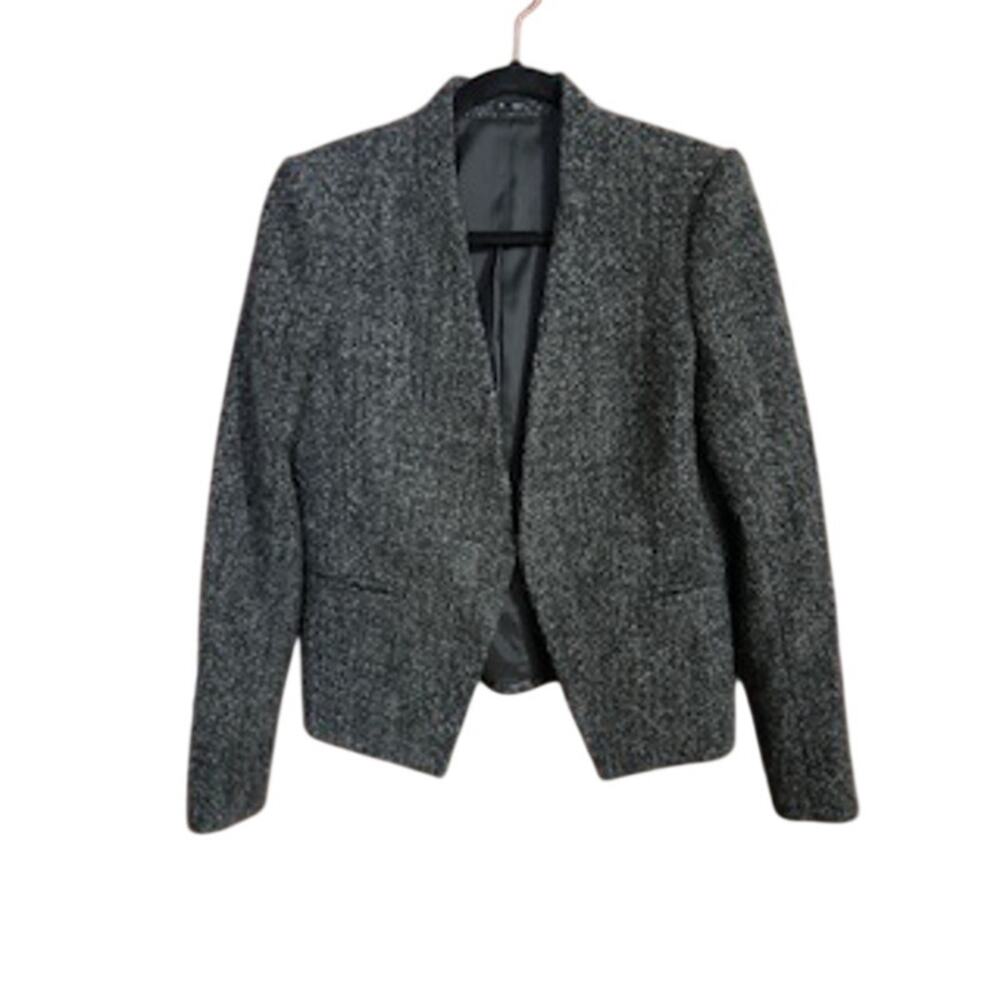 Theory Women's sz 8 Tweed Wool Blend Open front Blazer